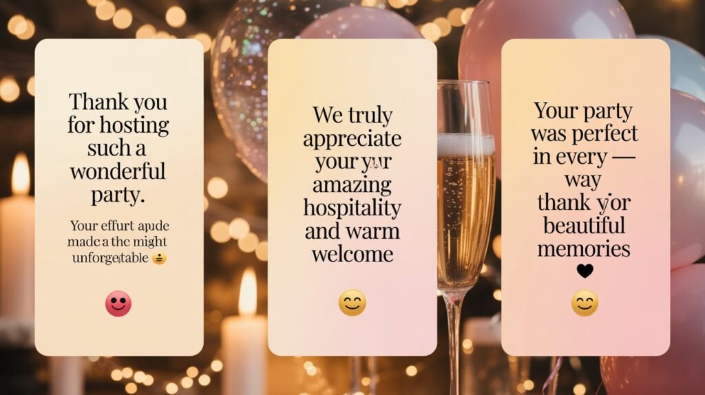 Personalized and Unique Thank You Messages for a Party Host