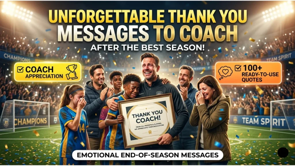 Short Thank You Messages to Coach from Parent